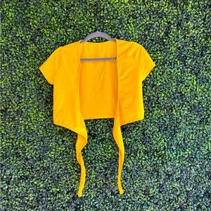 Bright yellow crop-top